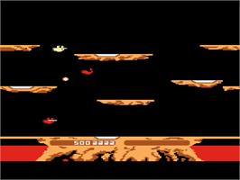 In game image of Joust on the Atari 8-bit.