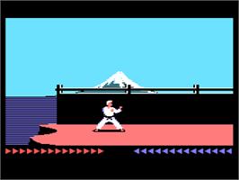 In game image of Karateka on the Atari 8-bit.
