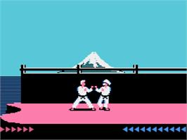 In game image of Karateka on the Atari 8-bit.