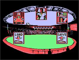 In game image of Kenny Dalglish Soccer Manager on the Atari 8-bit.