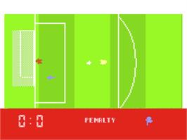 In game image of Kick Off on the Atari 8-bit.