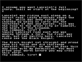 In game image of Lancelot on the Atari 8-bit.