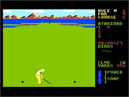 In game image of Leader Board on the Atari 8-bit.