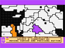 In game image of Lords of Conquest on the Atari 8-bit.