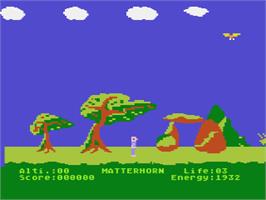 In game image of Matterhorn on the Atari 8-bit.