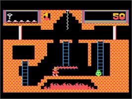 In game image of Montezuma's Revenge on the Atari 8-bit.