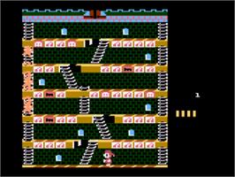 In game image of Mr. Do! on the Atari 8-bit.