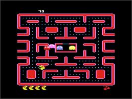 In game image of Ms. Pac-Man on the Atari 8-bit.