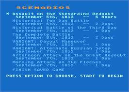 In game image of Napoleon In Russia: Borodino 1812 on the Atari 8-bit.