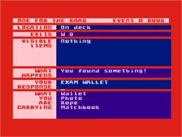 In game image of One For The Road on the Atari 8-bit.