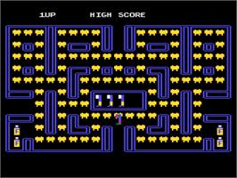 In game image of Plaque Man on the Atari 8-bit.
