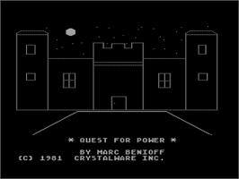 In game image of Quest For Power on the Atari 8-bit.