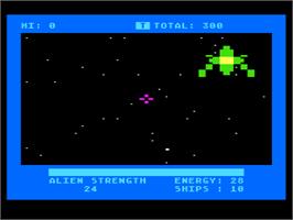 In game image of Raid On Gravitron on the Atari 8-bit.