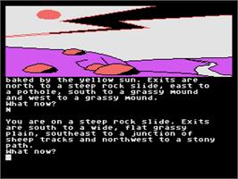 In game image of Red Moon on the Atari 8-bit.