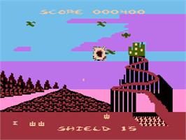 In game image of Satan's Hollow on the Atari 8-bit.