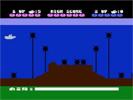 In game image of Sea Dragon on the Atari 8-bit.