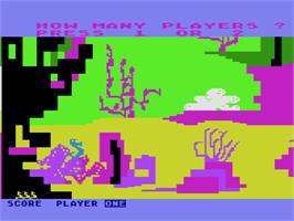 In game image of Sea Horse Hide'n Seek on the Atari 8-bit.