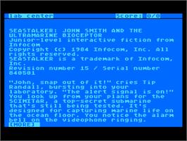 In game image of Seastalker on the Atari 8-bit.