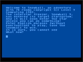 In game image of Snowball on the Atari 8-bit.