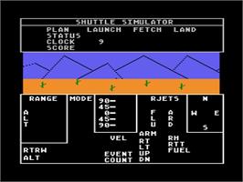 In game image of Space Shuttle: A Journey into Space on the Atari 8-bit.