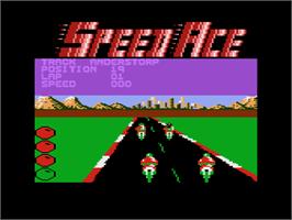 In game image of Speed Ace on the Atari 8-bit.