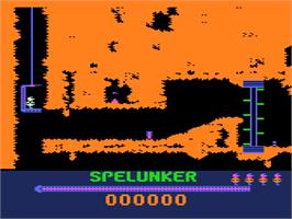 In game image of Spelunker on the Atari 8-bit.