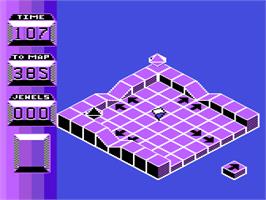 In game image of Spindizzy on the Atari 8-bit.