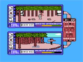 In game image of Spy vs. Spy II: The Island Caper on the Atari 8-bit.