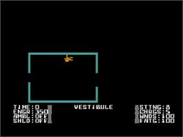 In game image of Star Quest: Rescue at Rigel on the Atari 8-bit.