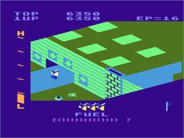 In game image of Super Zaxxon on the Atari 8-bit.