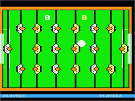 In game image of Table Football on the Atari 8-bit.