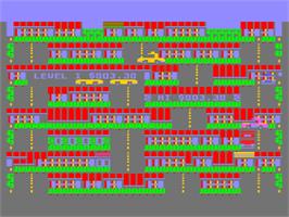 In game image of Taxicab Hill on the Atari 8-bit.