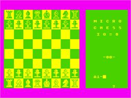 In game image of Video Chess on the Atari 8-bit.