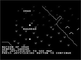 In game image of World War 3 on the Atari 8-bit.