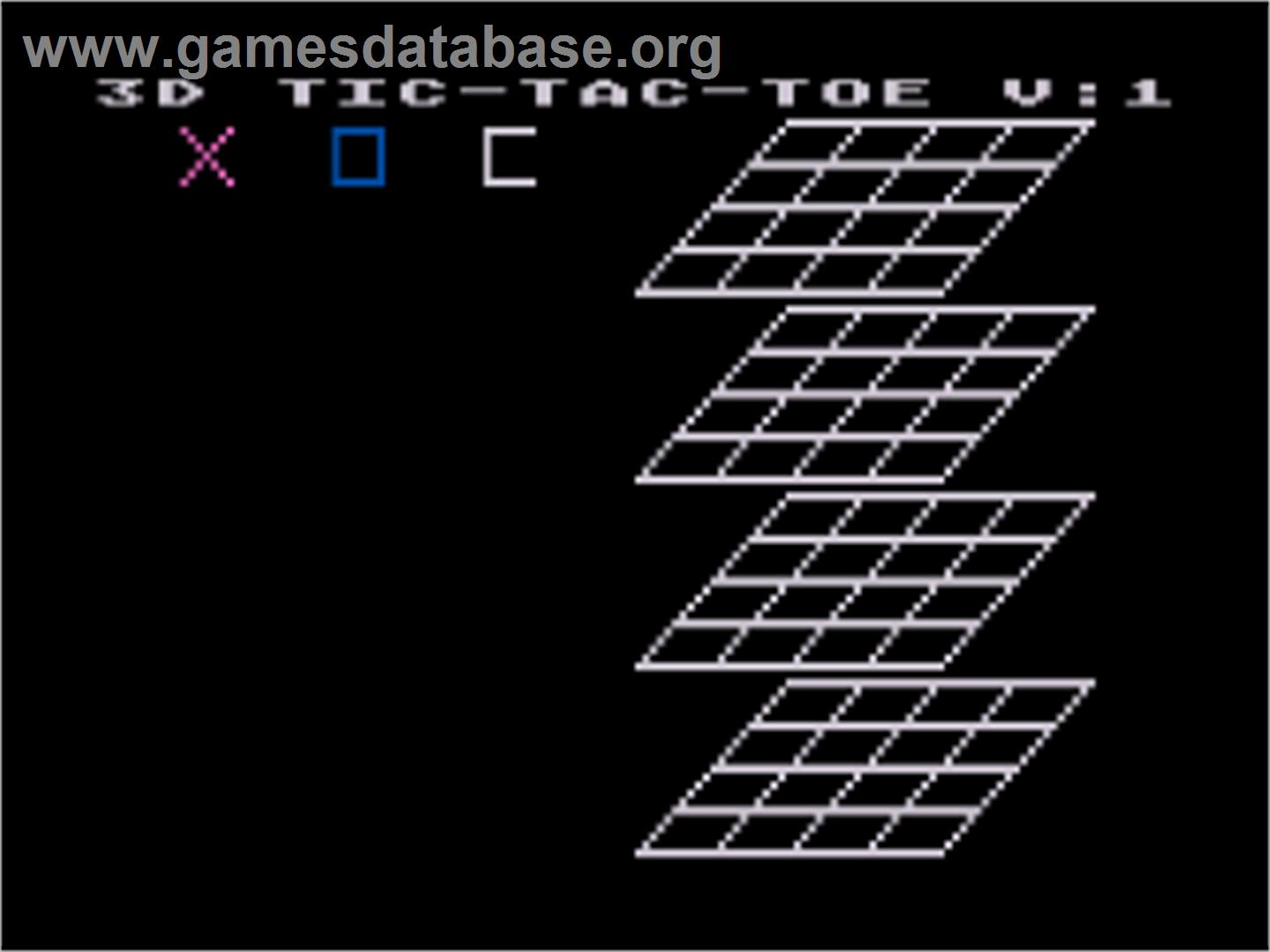 3-D Tic-Tac-Toe - Atari 8-bit - Artwork - In Game
