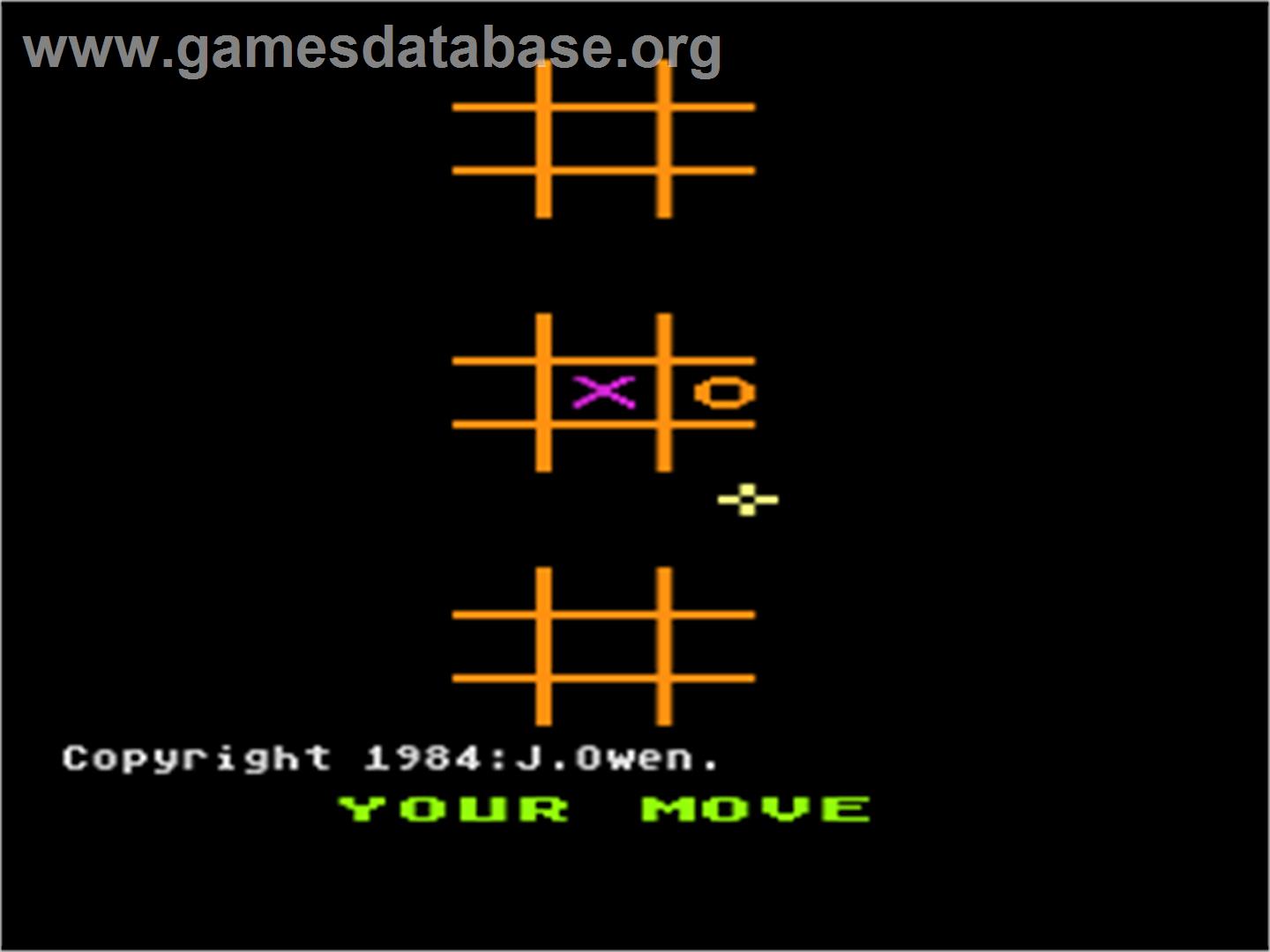 3-d Noughts And Crosses - Atari 8-bit - Artwork - In Game