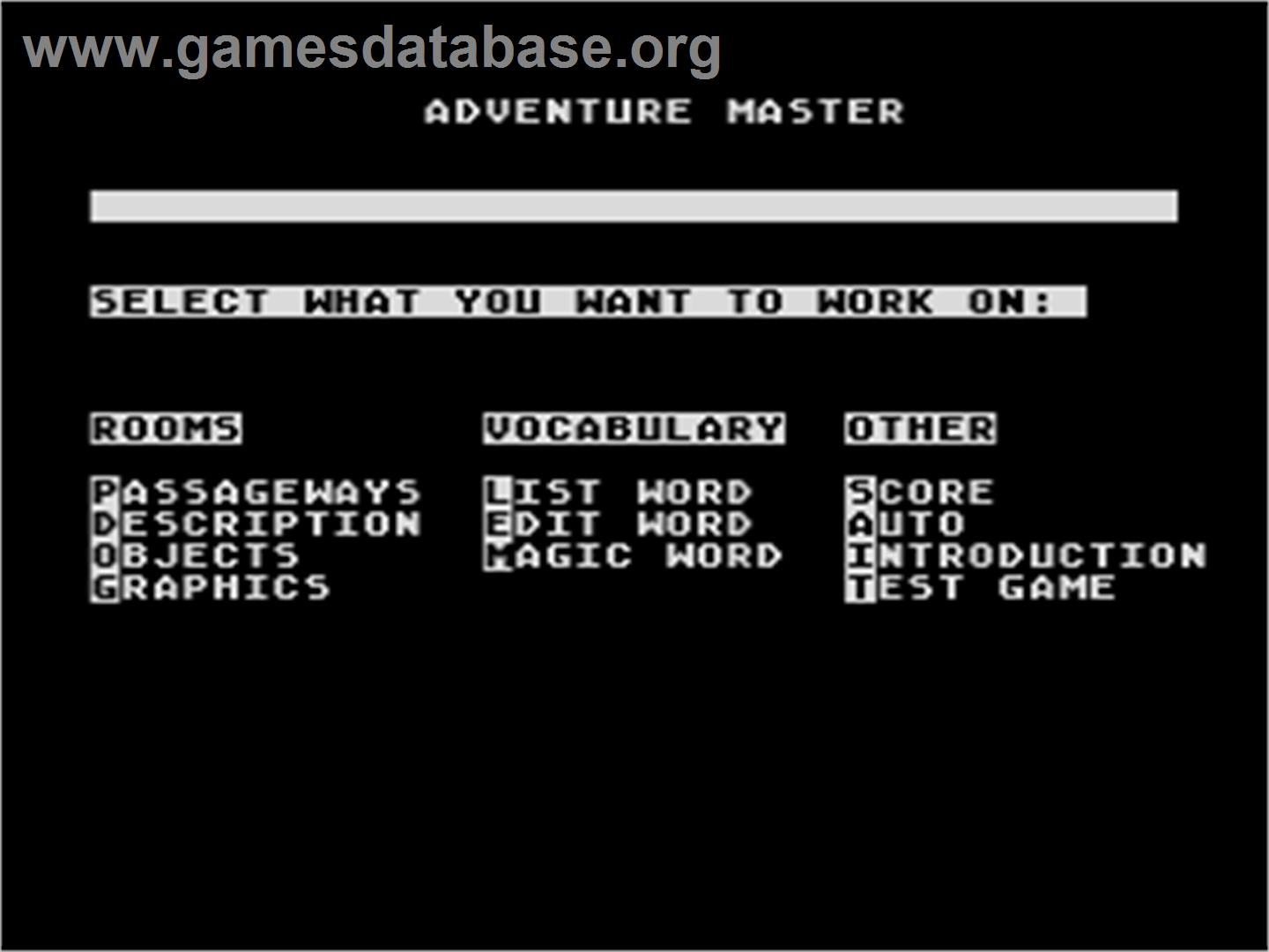 Adventure Master - Atari 8-bit - Artwork - In Game