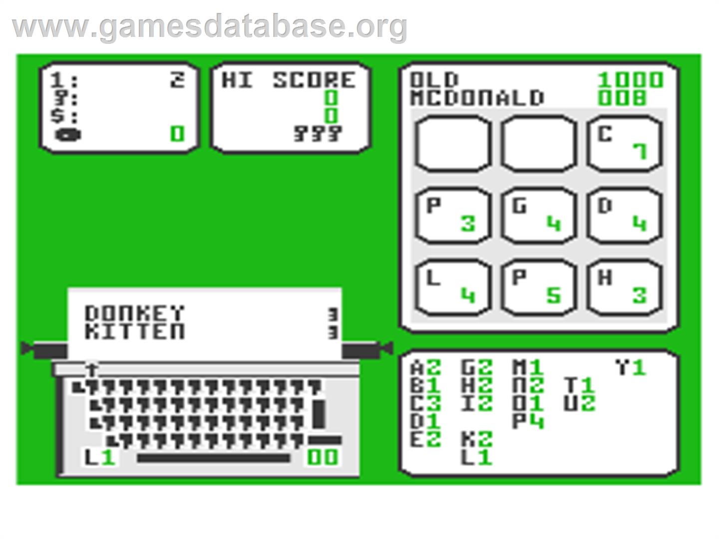 Buzzword - Atari 8-bit - Artwork - In Game