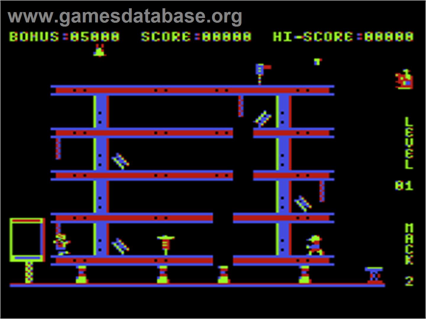 Hard Hat Mack - Atari 8-bit - Artwork - In Game