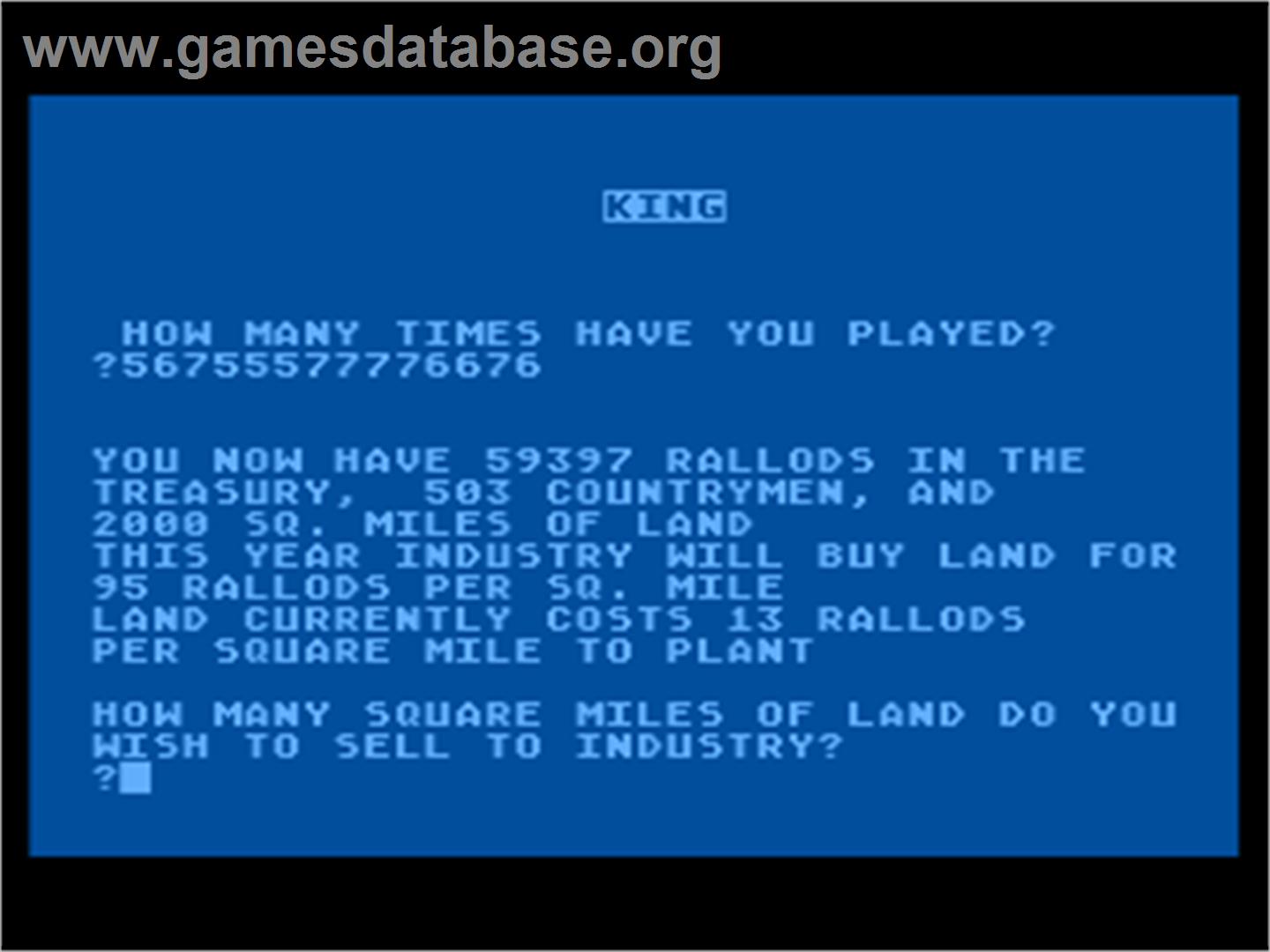 Kingdom - Atari 8-bit - Artwork - In Game