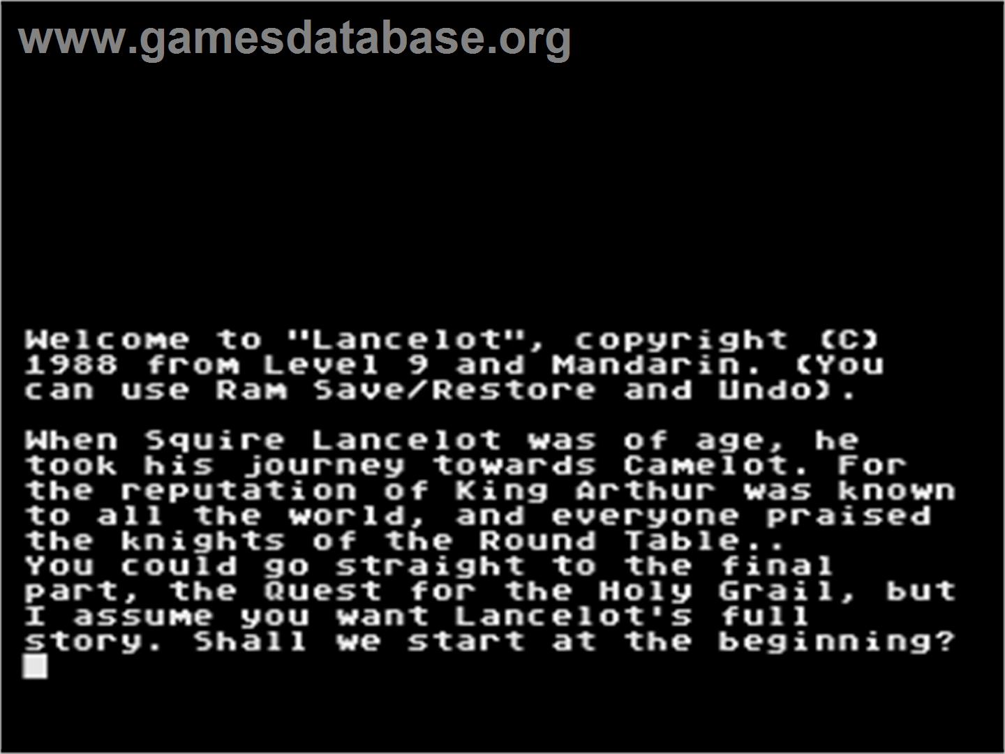 Lancelot - Atari 8-bit - Artwork - In Game