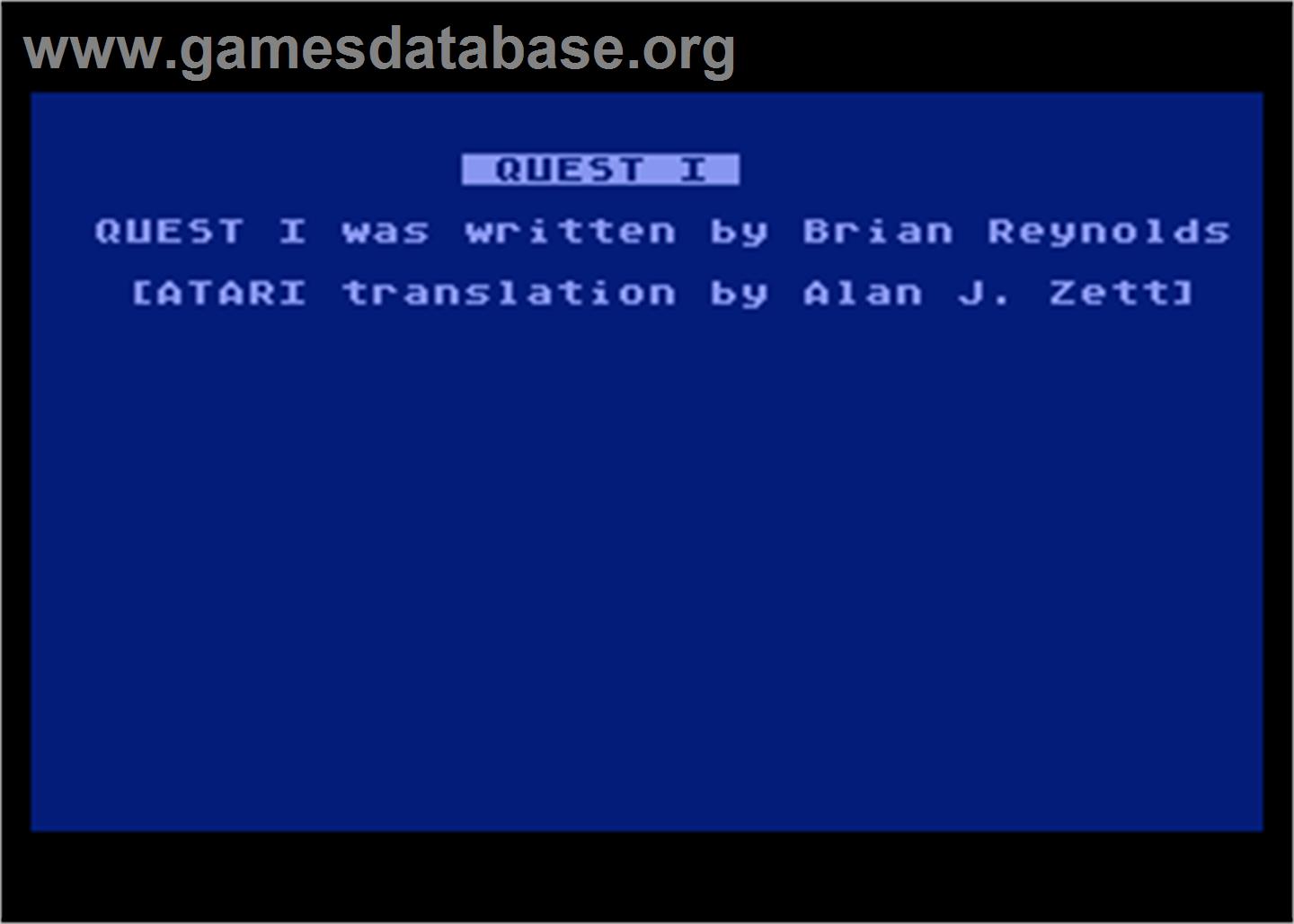 Quest - Atari 8-bit - Artwork - In Game