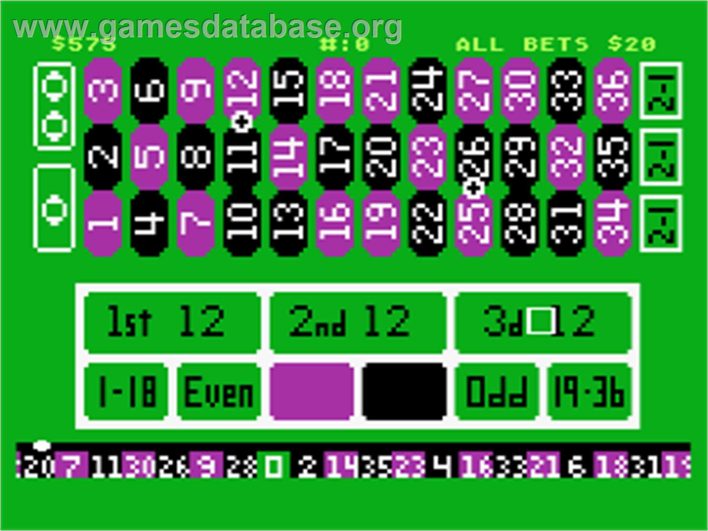 Roulette - Atari 8-bit - Artwork - In Game