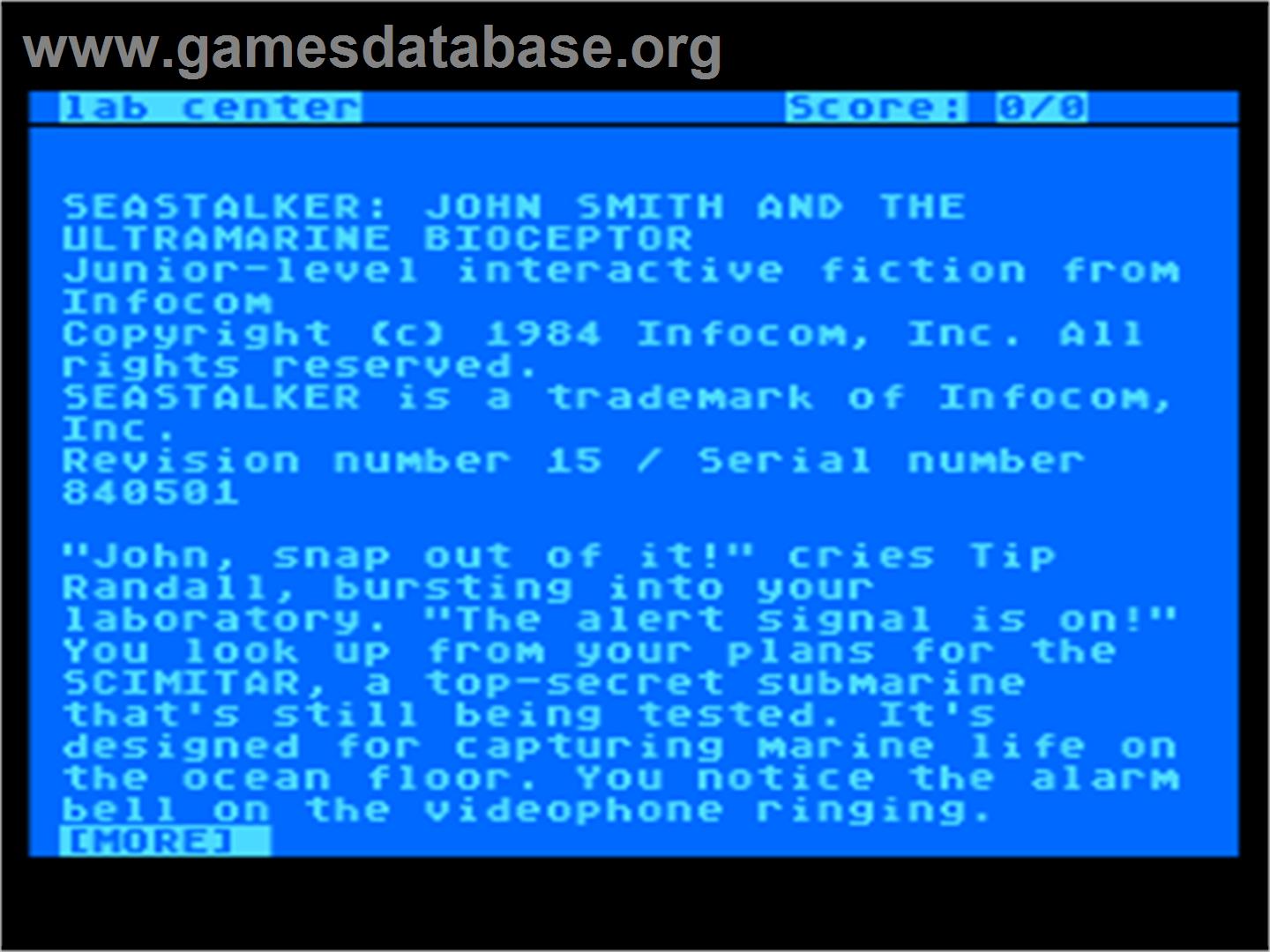 Seastalker - Atari 8-bit - Artwork - In Game