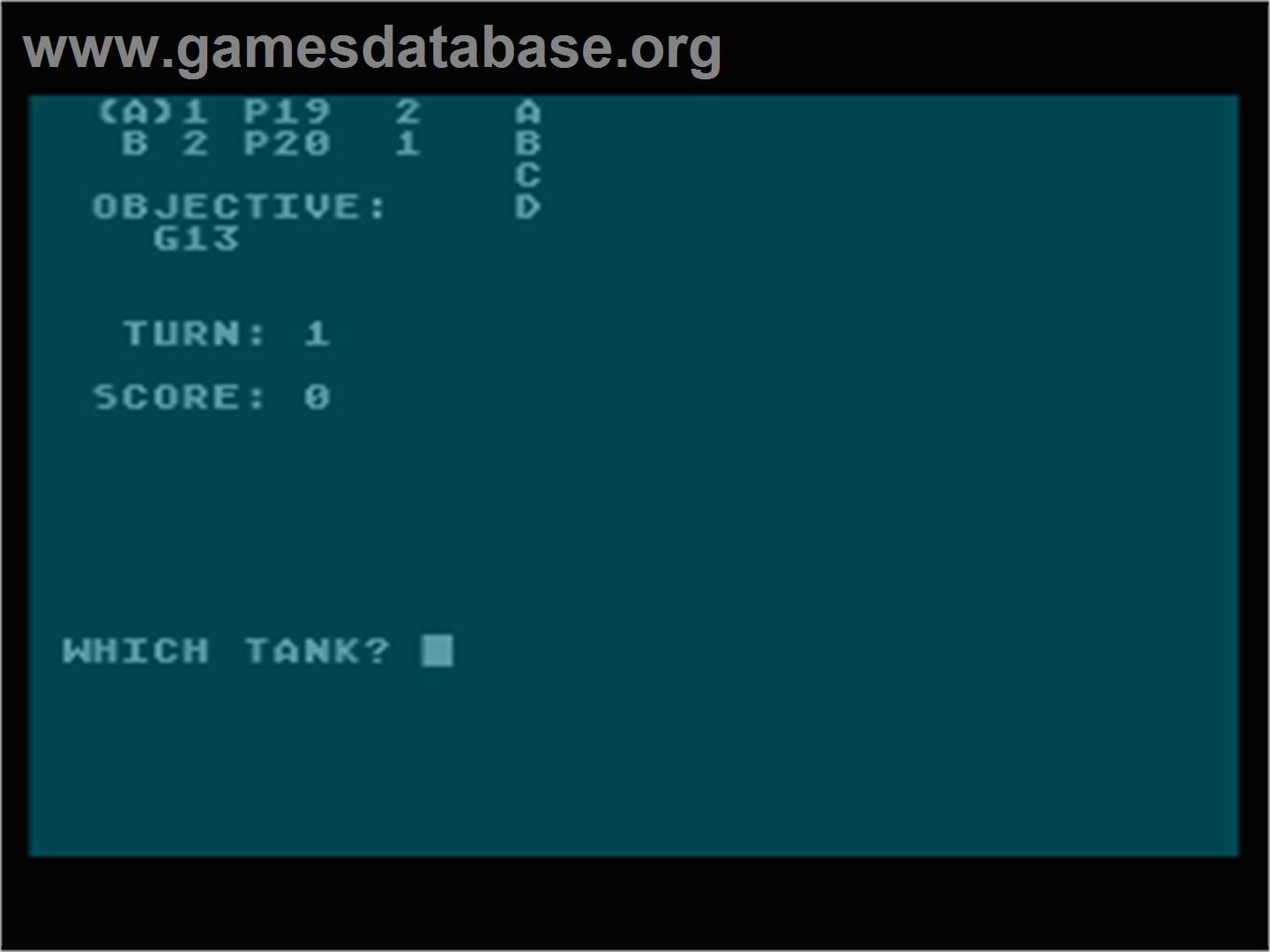 Tanktics: Computer game of Armored Combat on the Eastern Front - Atari 8-bit - Artwork - In Game