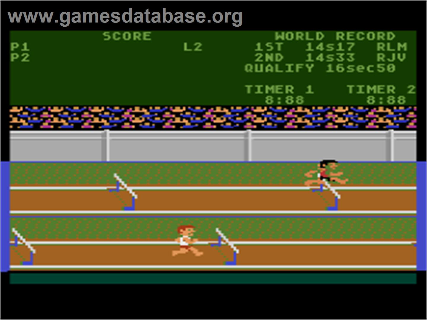 Track & Field - Atari 8-bit - Artwork - In Game