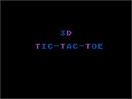 Title screen of 3-D Tic-Tac-Toe on the Atari 8-bit.