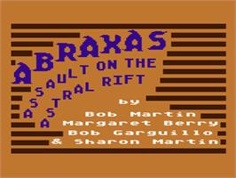 Title screen of Abraxas Adventure No. 1: Assault on the Astral Rift on the Atari 8-bit.