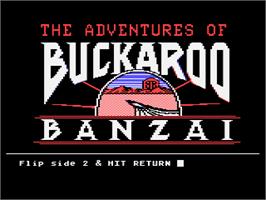 Title screen of Adventures of Buckaroo Banzai, The - Across the 8th Dimension! on the Atari 8-bit.