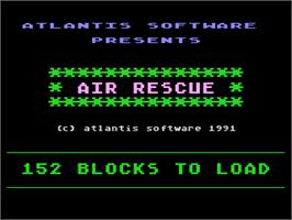 Title screen of Air Rescue on the Atari 8-bit.